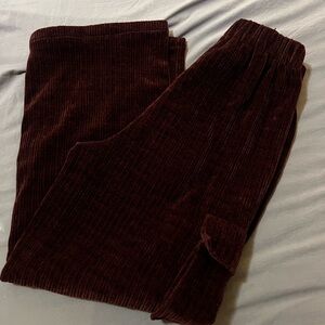 Cider Womens Corduroy Cargo Pants - Deep Maroon